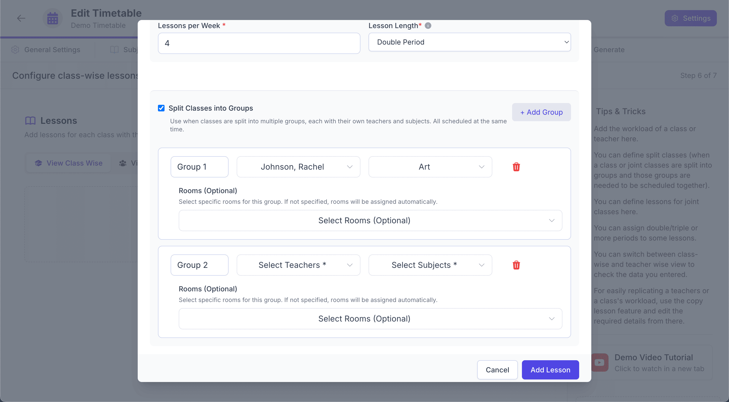 Split Class Functionality Interface